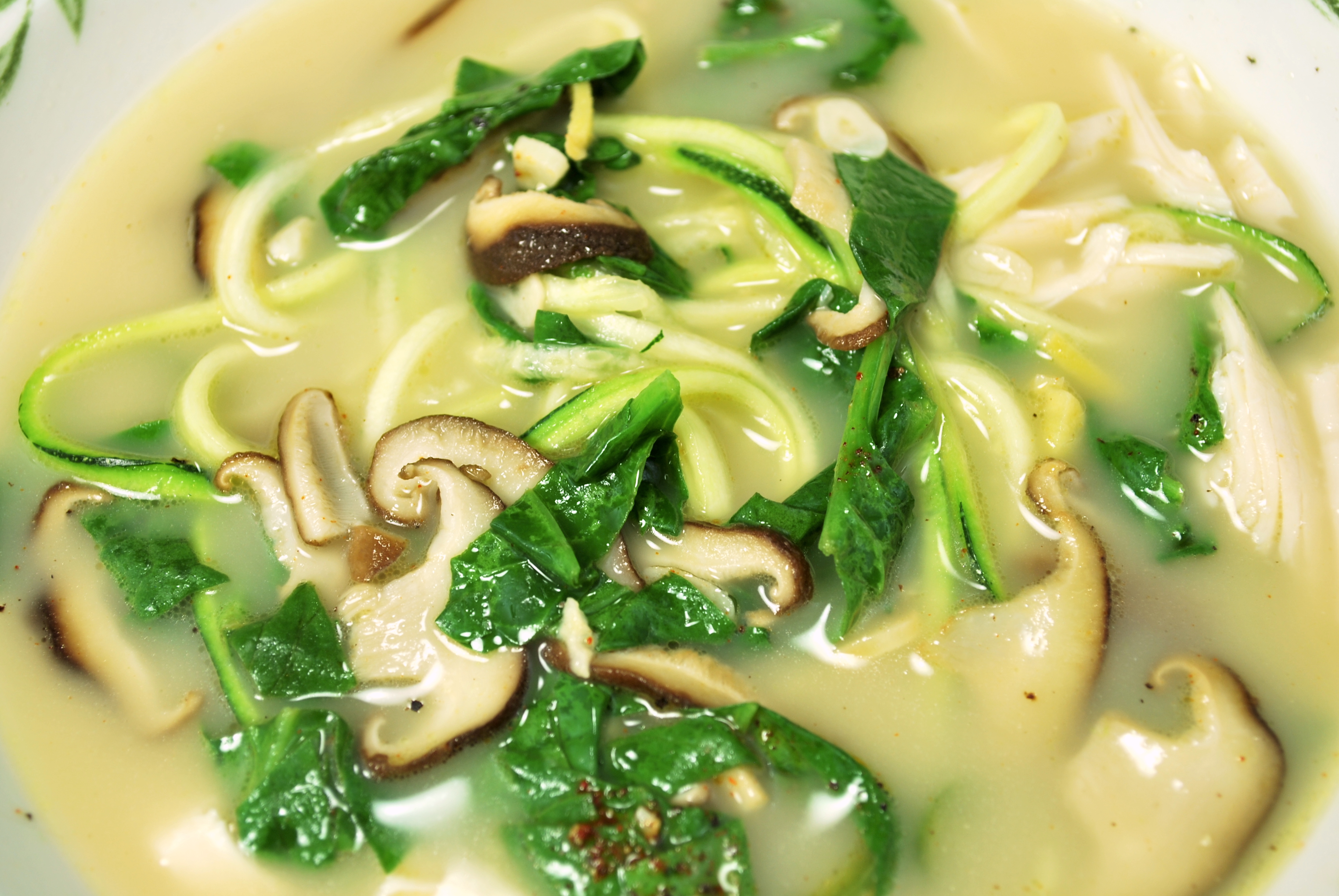 spiralizing recipes - soups - thai chicken noodle soup